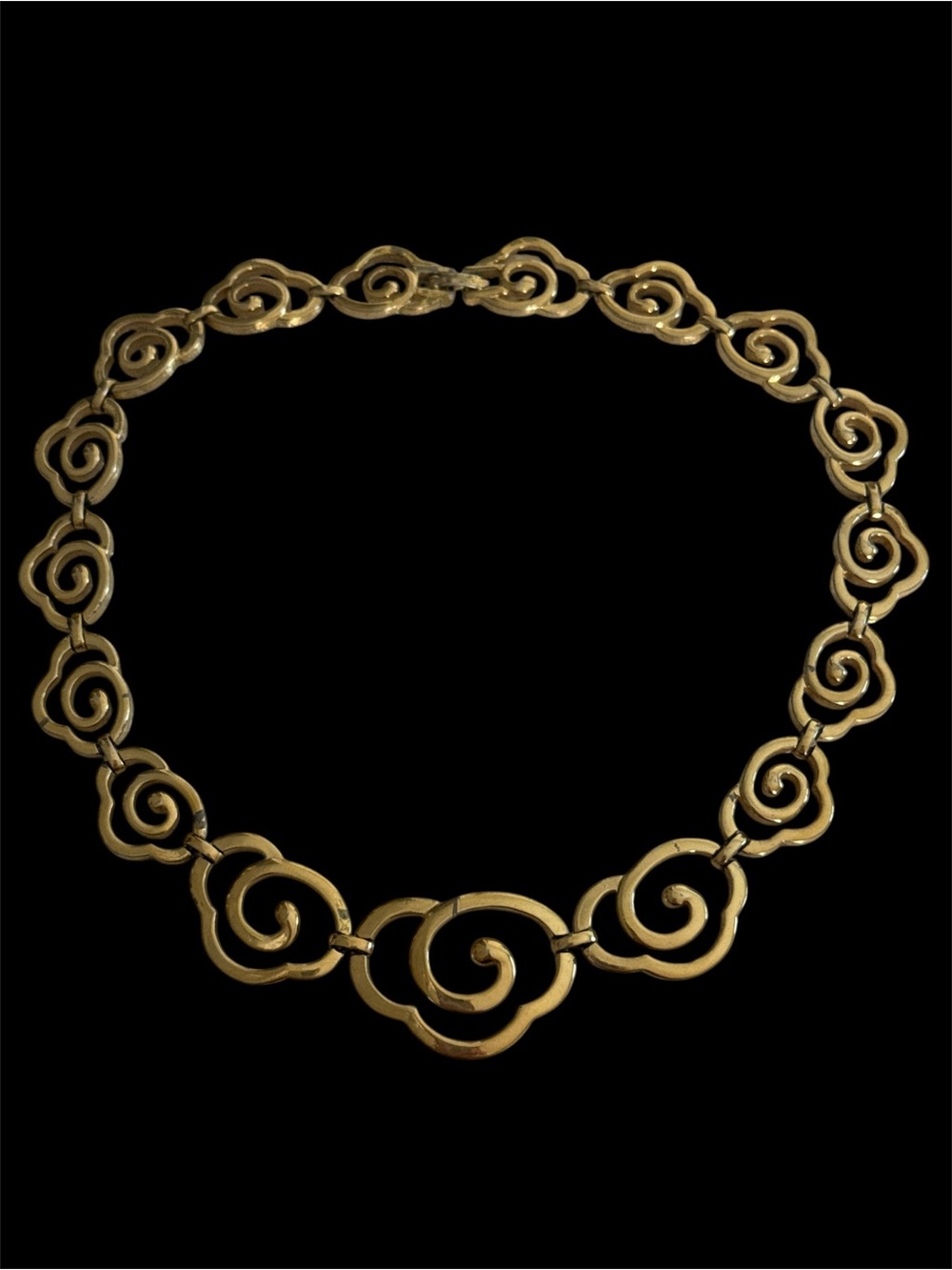 Vintage Monet Gold Spiral Link Necklace